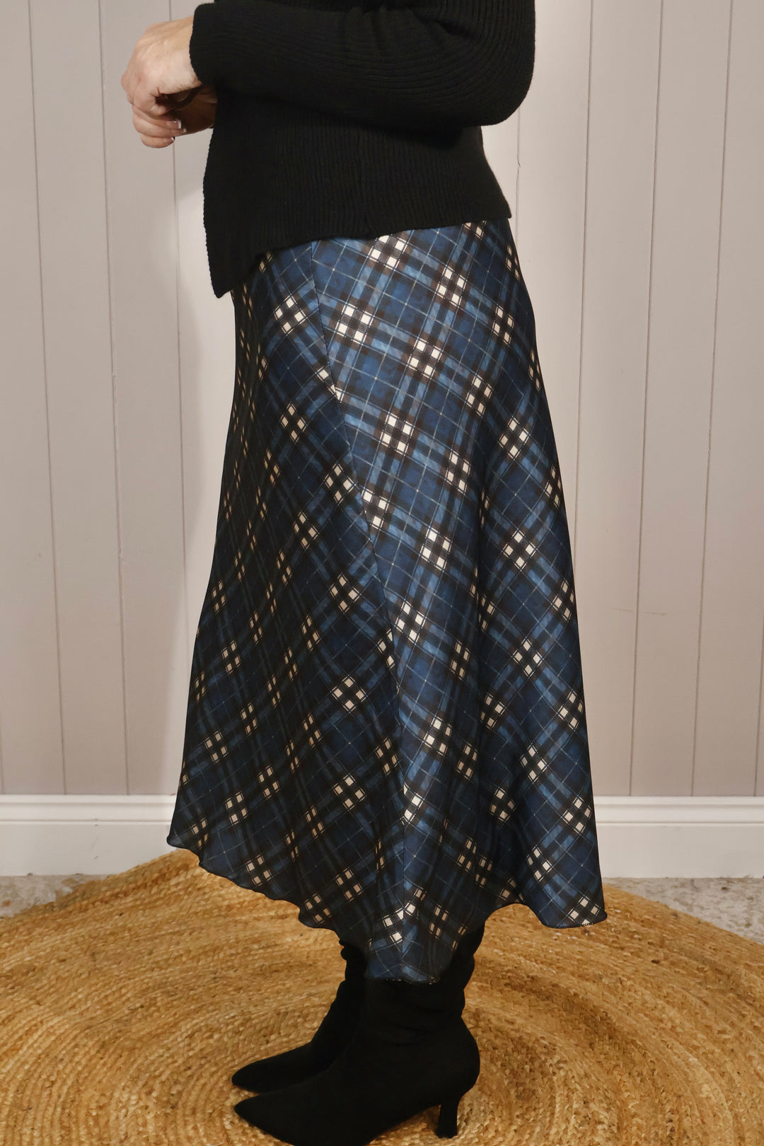 Cassidy Checked Skirt Blue