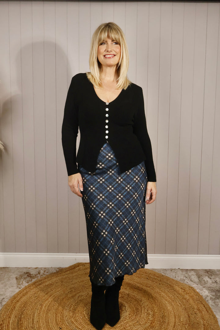 Cassidy Checked Skirt Blue