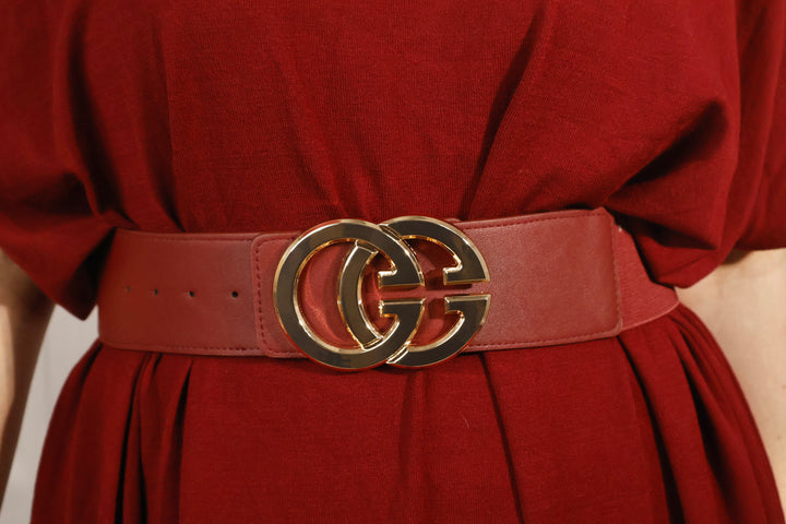Monogram G Belt Burgundy