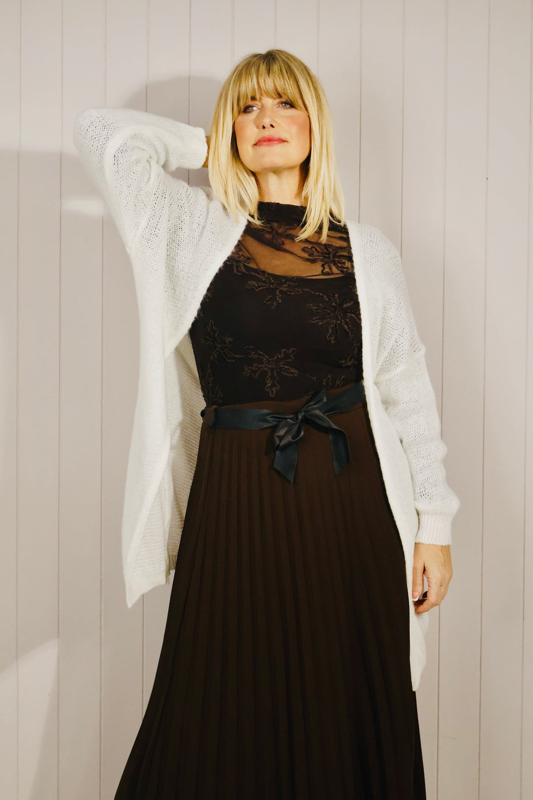 Lucy Longline Cardigan Cream