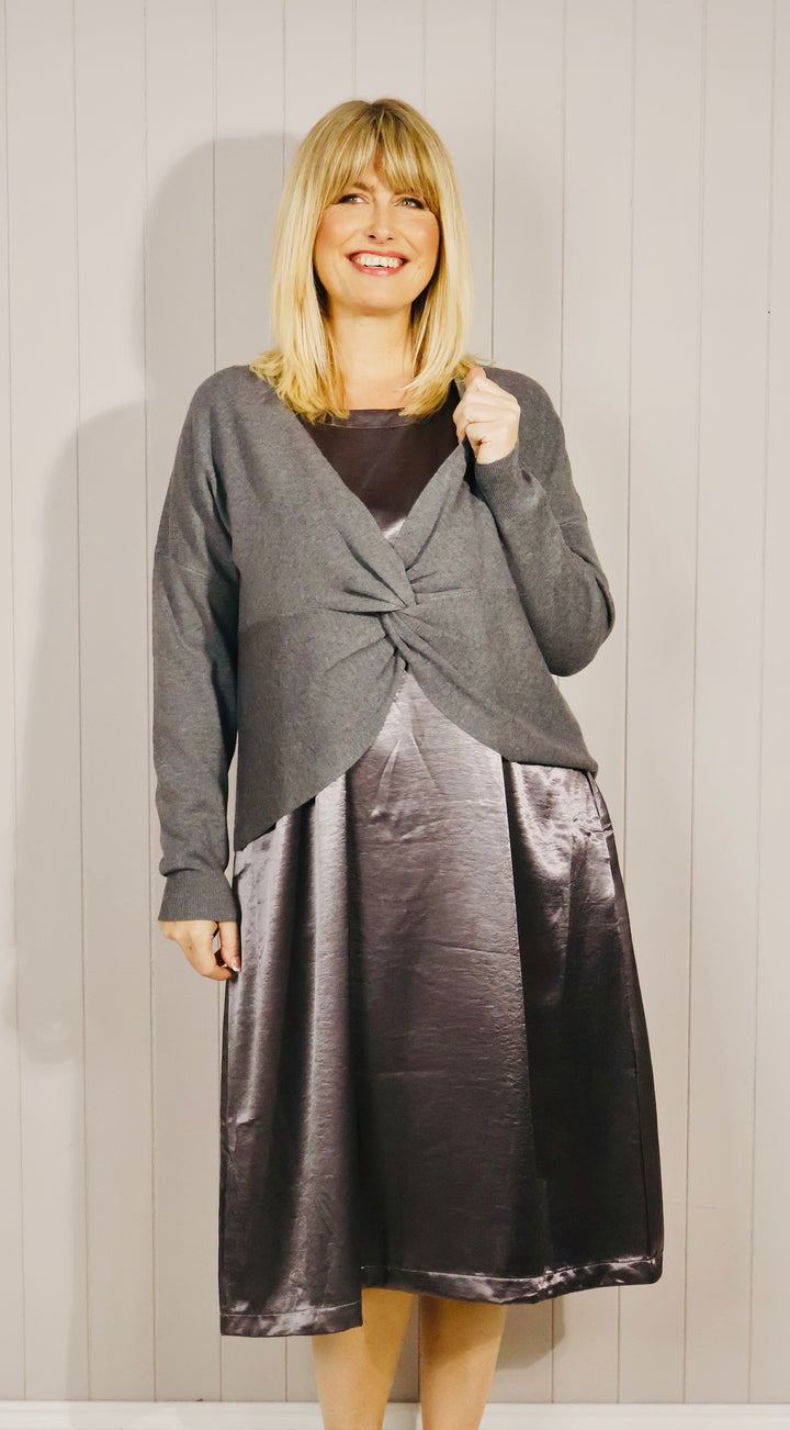 Marianne Two Piece Dress Set Charcoal