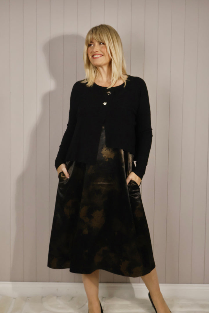 Viviana Two Piece Dress Set Black