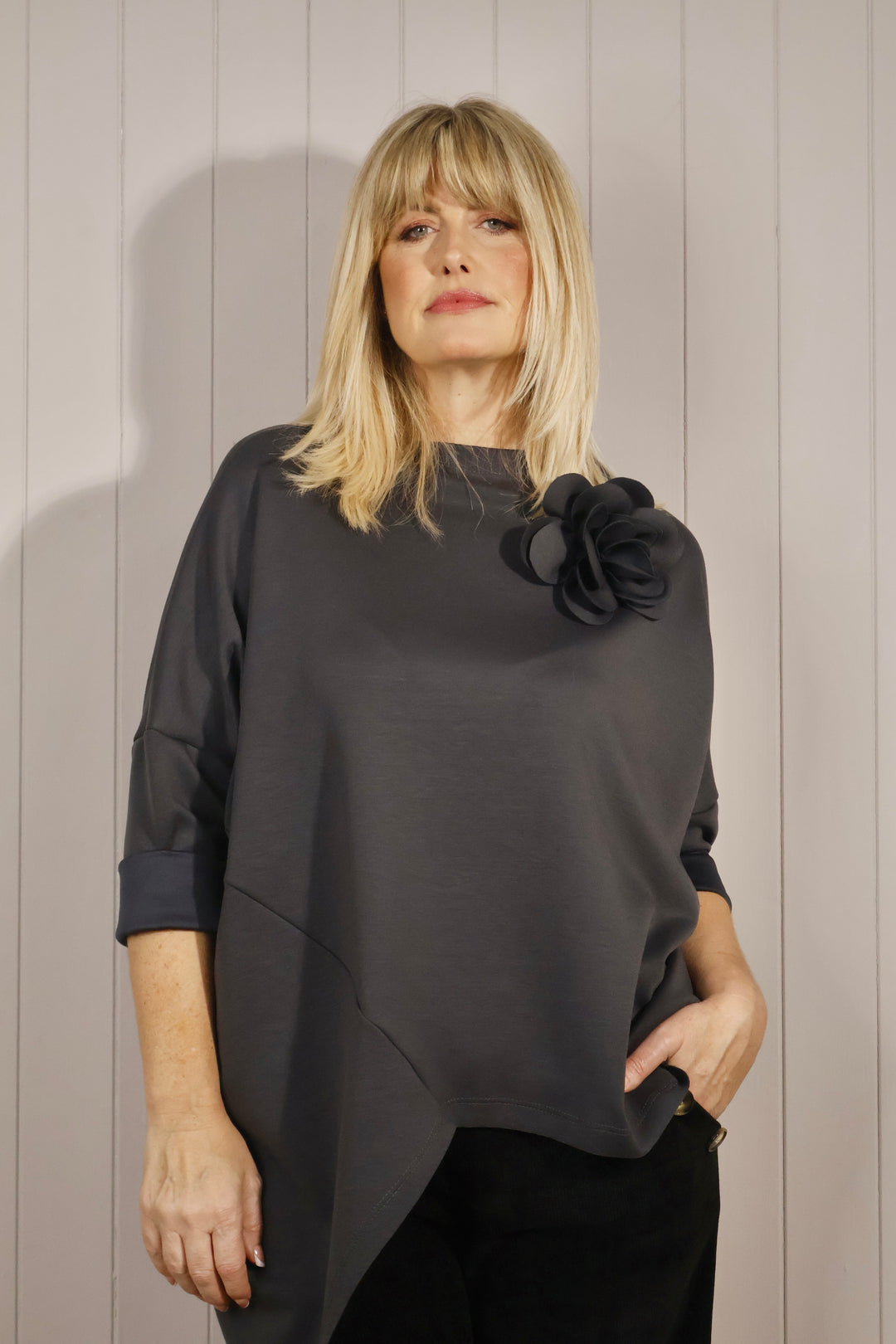 Florentina Asymmetric Top Slate