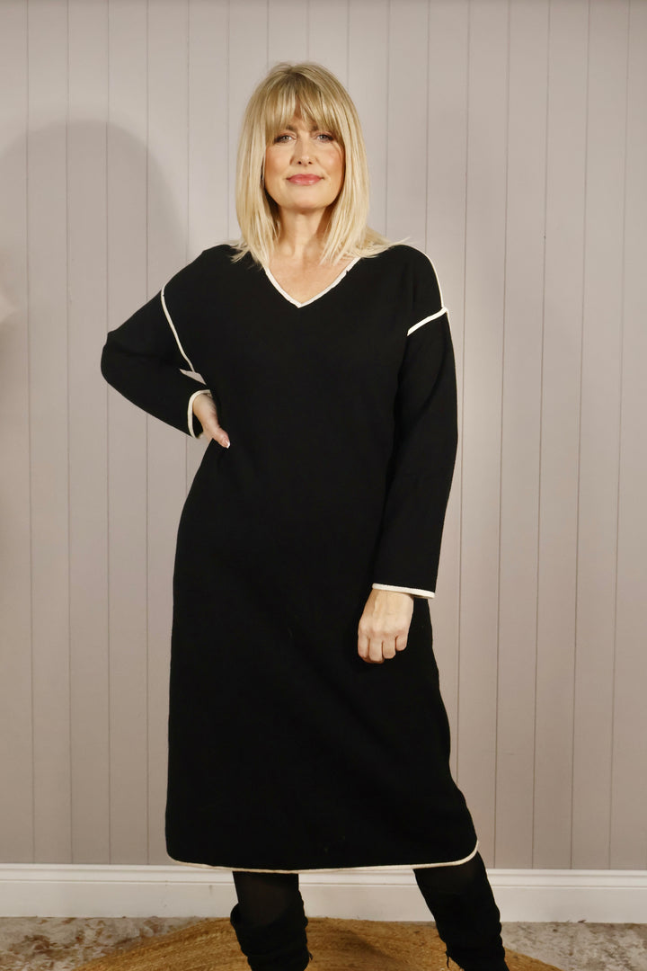 Mila Contrast Trim Jumper Dress