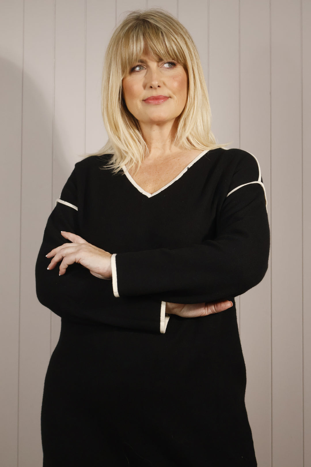 Mila Contrast Trim Jumper Dress