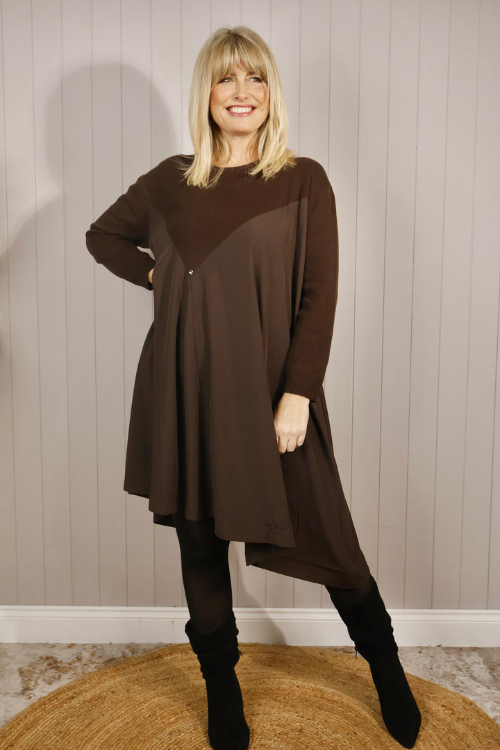 Annika Asymmetric Tunic Chocolate