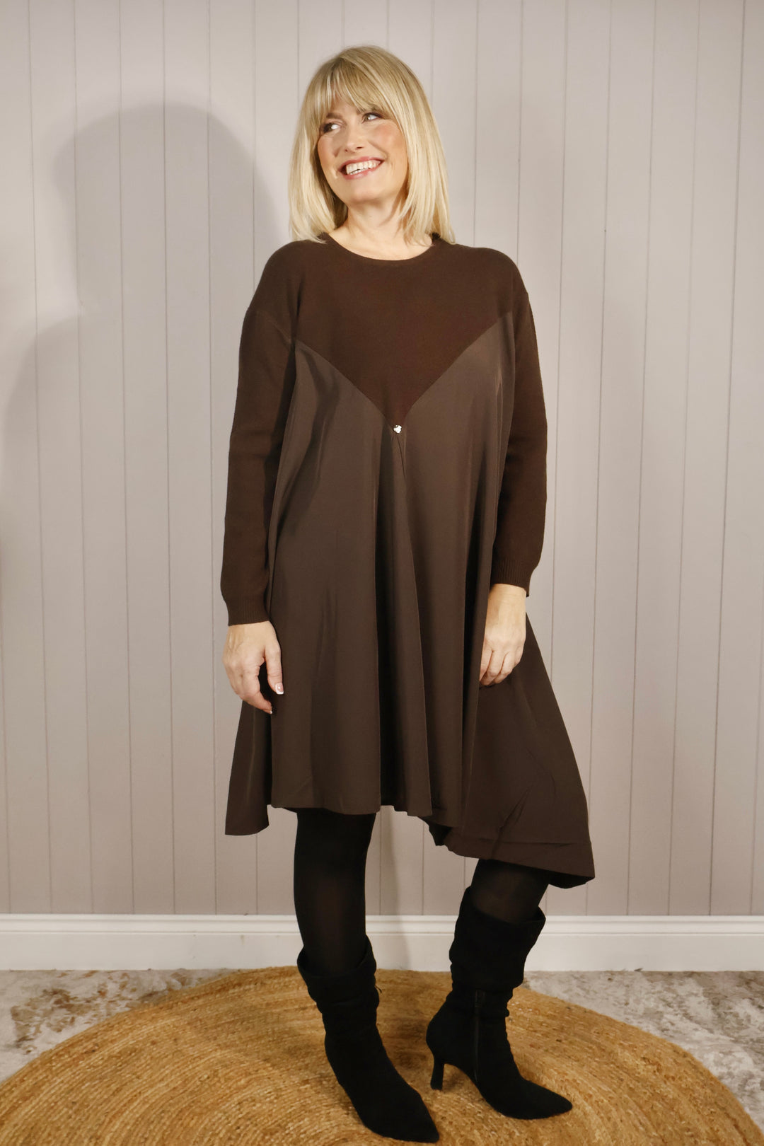 Annika Asymmetric Tunic Chocolate