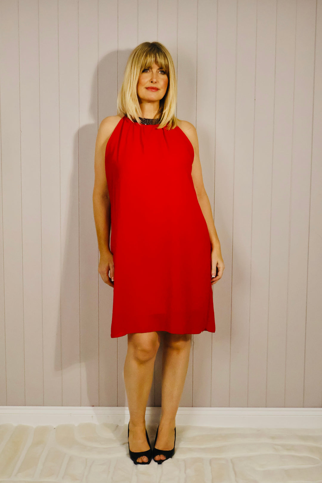 Sade Sequin Tunic Dress Red