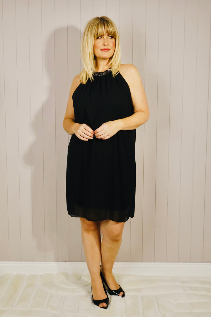 Sade Sequin Tunic Dress Black