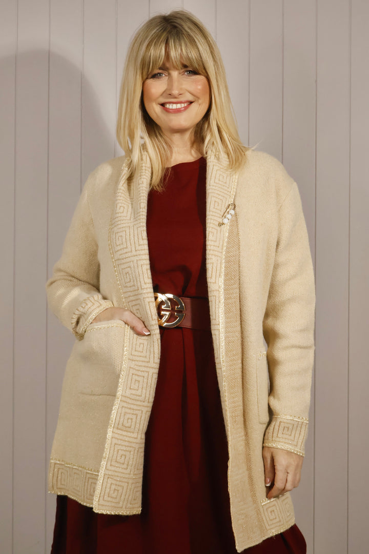 Cleopatra Lurex Cardigan Latte
