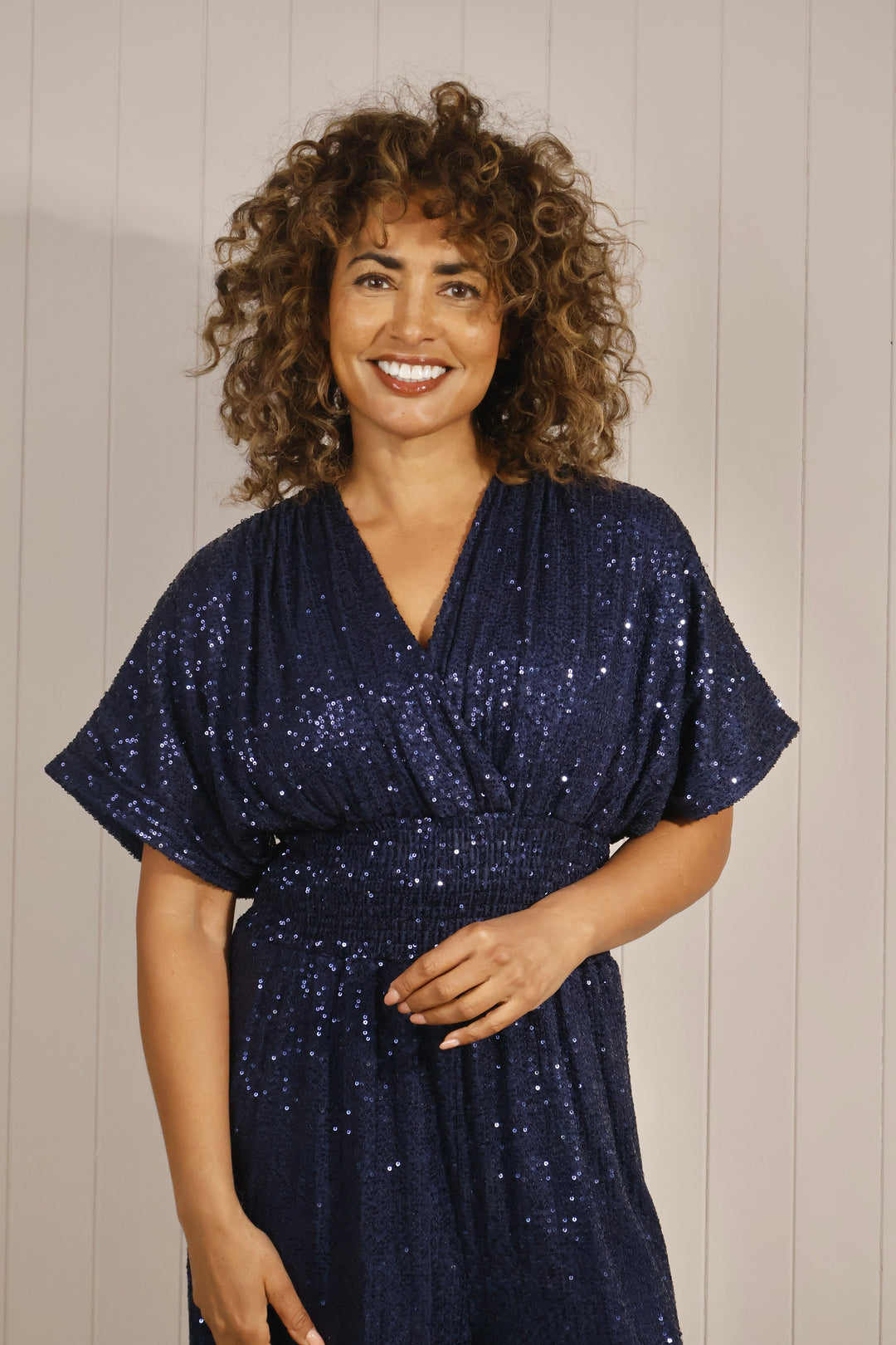 Sequin Jumpsuit Navy