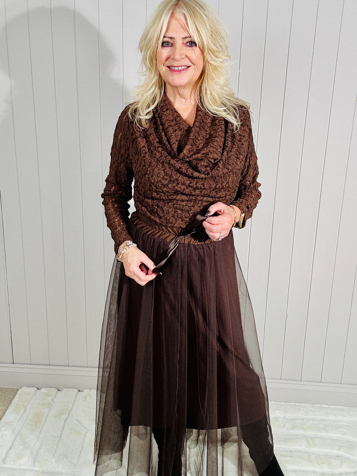 Marielle Tulle Skirt Cappuccino