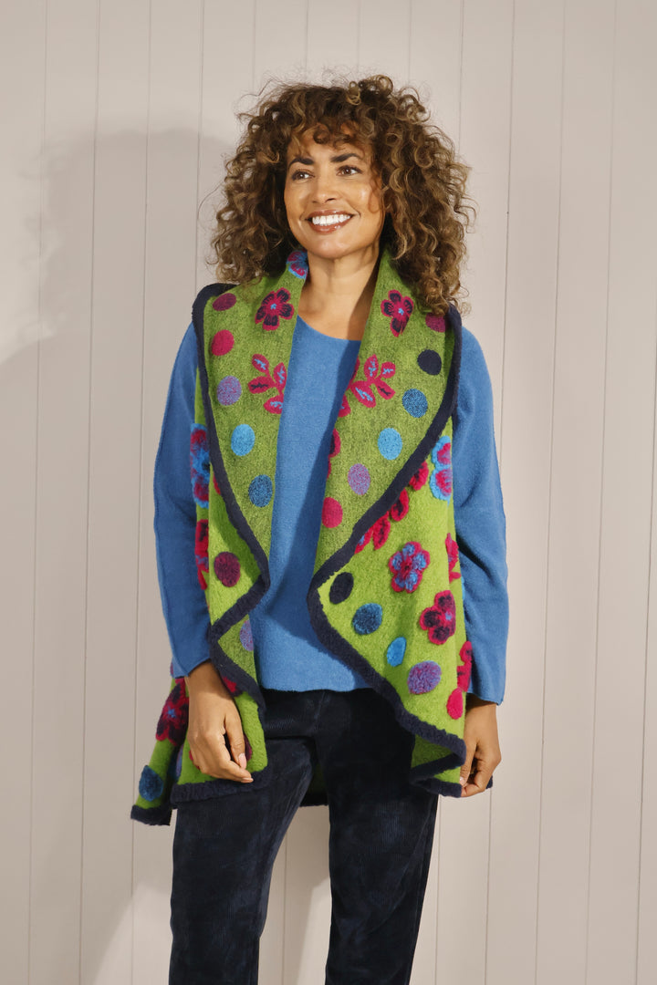 Aya Waterfall Waistcoat Lime