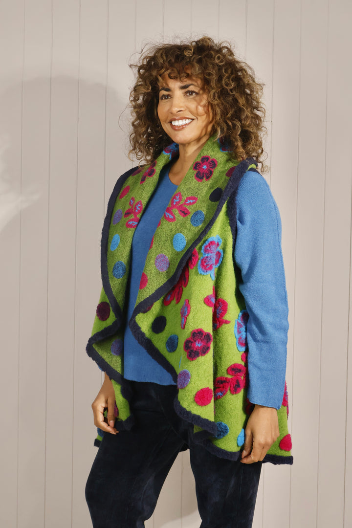 Aya Waterfall Waistcoat Lime