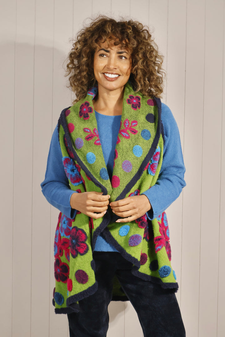 Aya Waterfall Waistcoat Lime