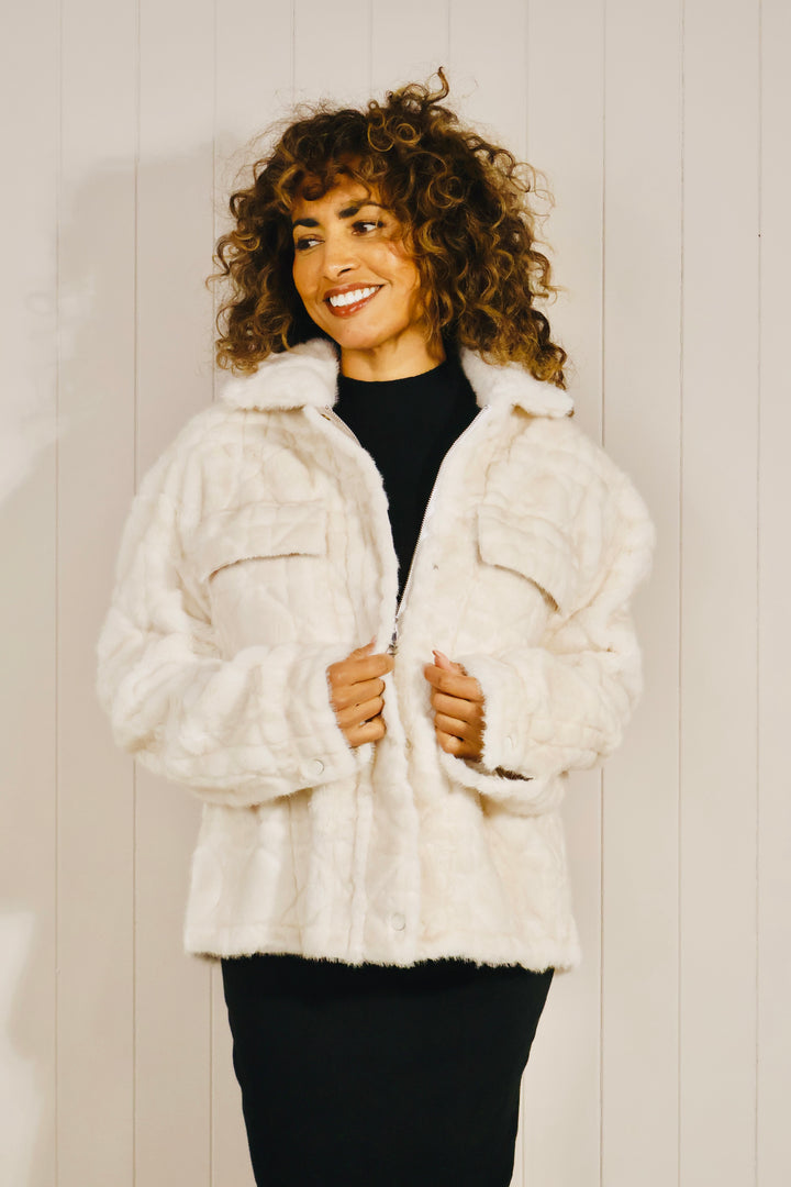 Novara Faux Fur Jacket Cream