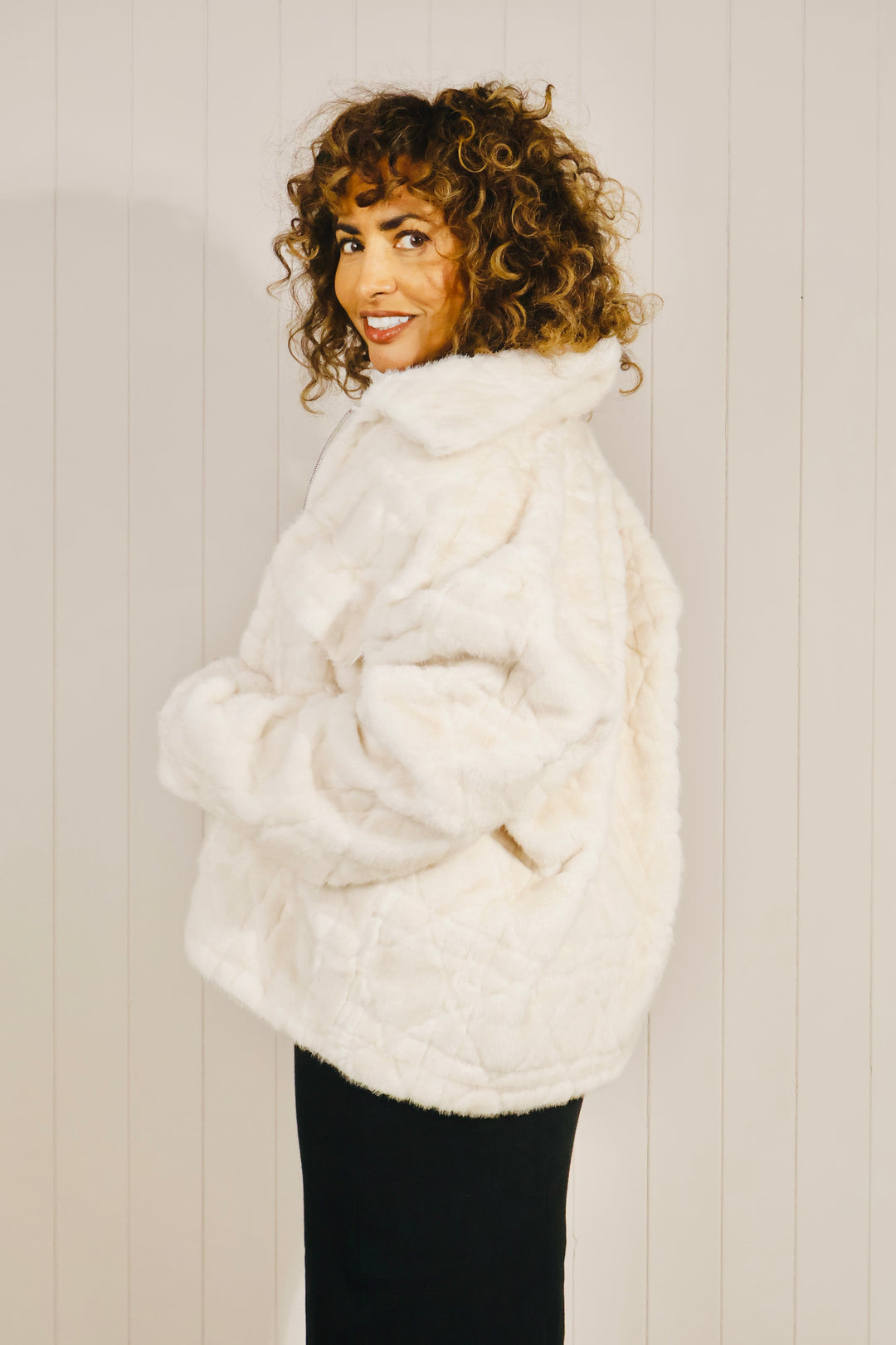 Novara Faux Fur Jacket Cream