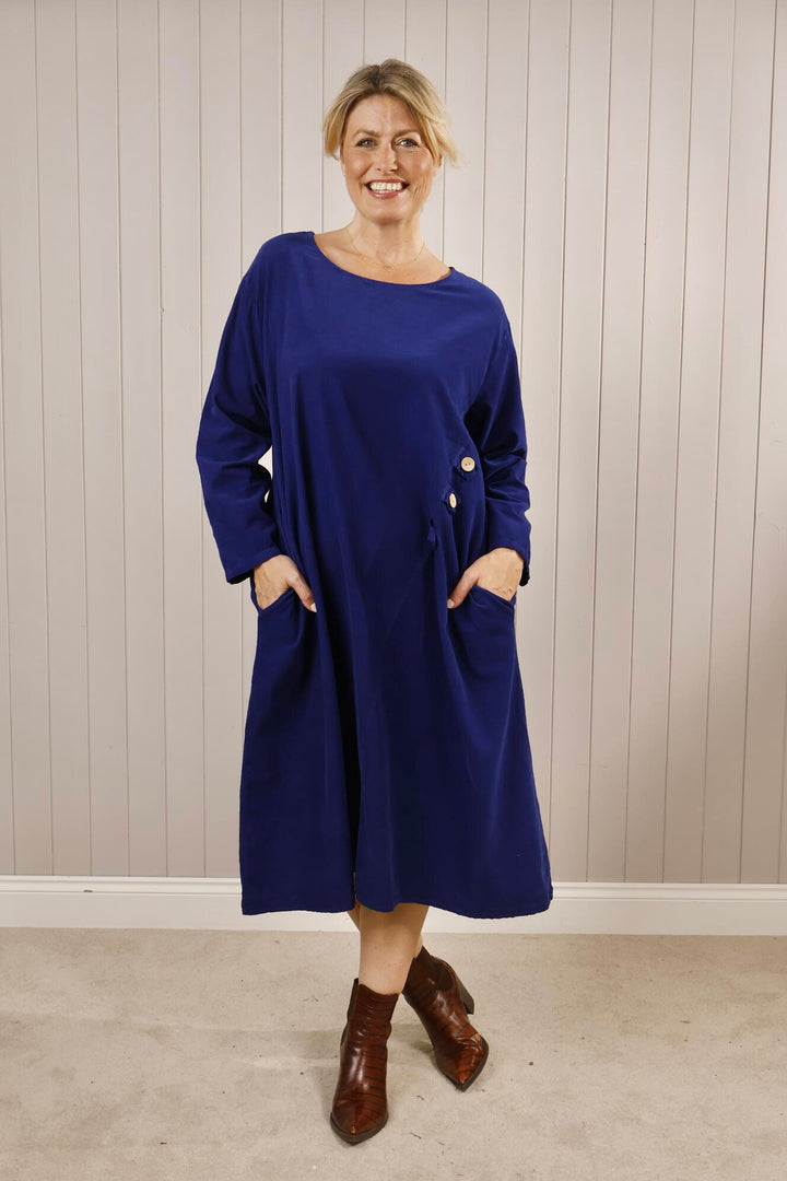 Fine Cord 3 Button Dress