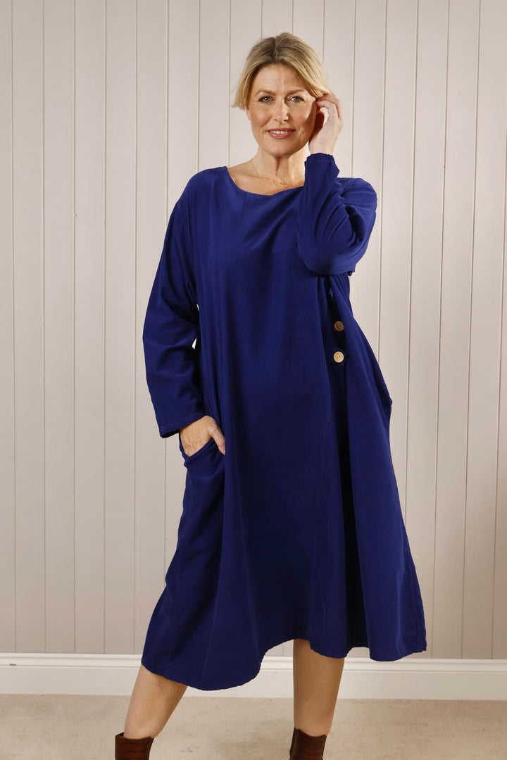 Fine Cord 3 Button Dress