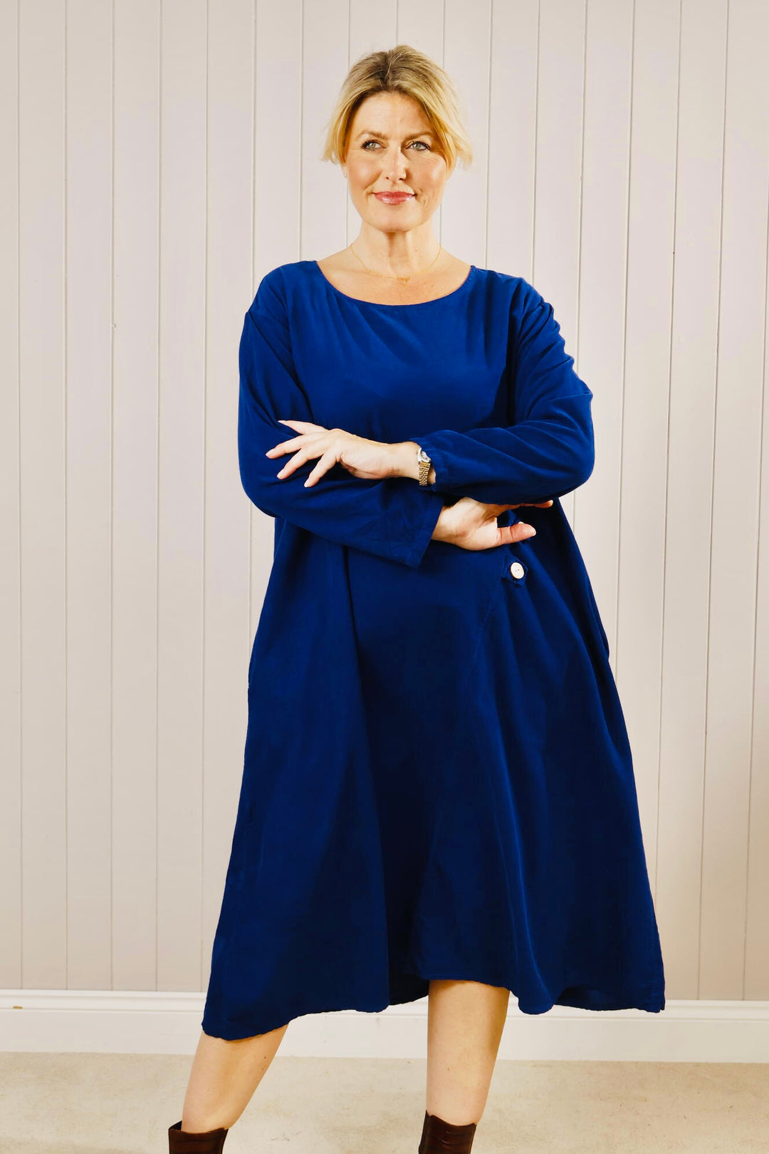 Fine Cord 3 Button Dress