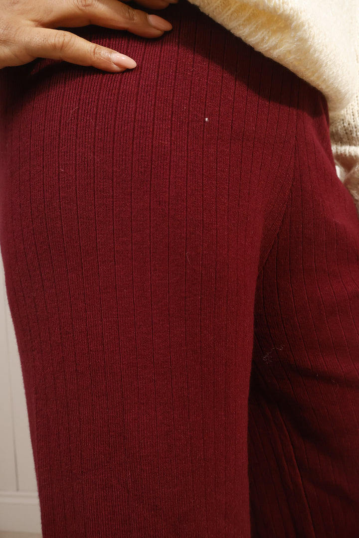 Rochelle Ribbed Trousers Wine
