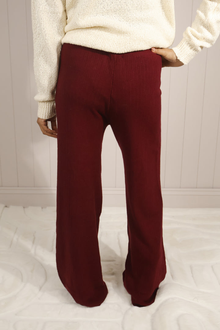 Rochelle Ribbed Trousers Wine