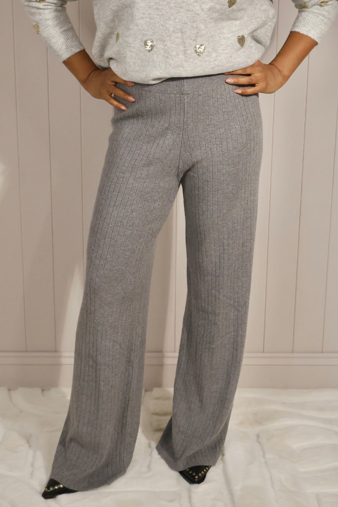Rochelle Ribbed Trousers Grey
