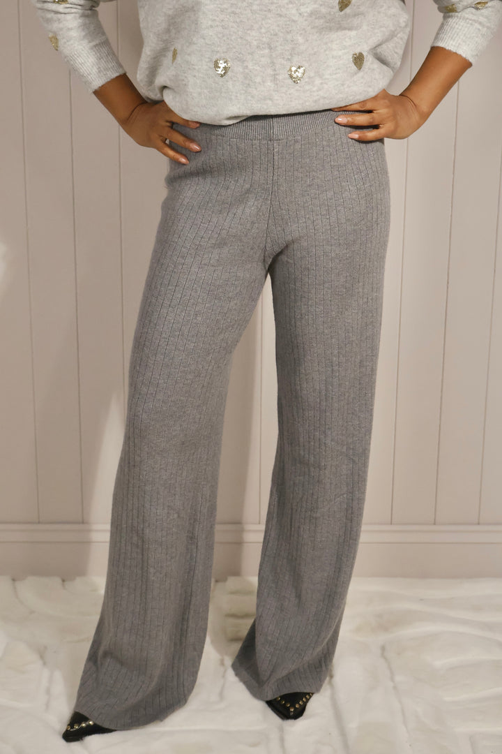 Rochelle Ribbed Trousers Grey