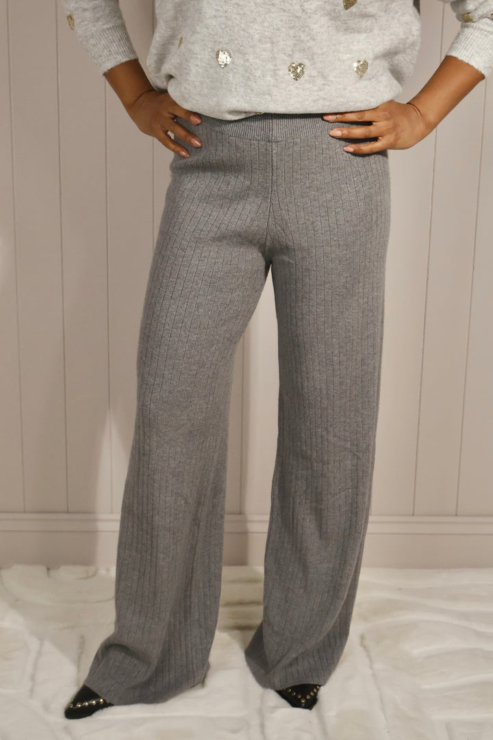 Rochelle Ribbed Trousers Grey