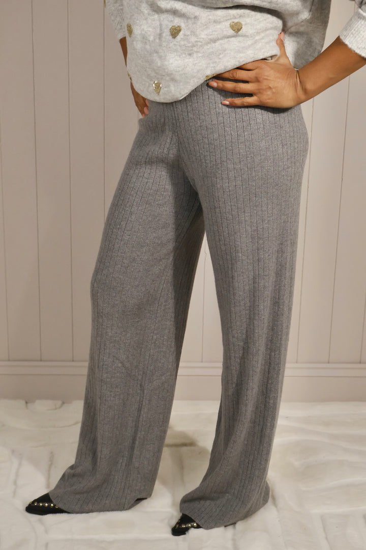 Rochelle Ribbed Trousers Grey