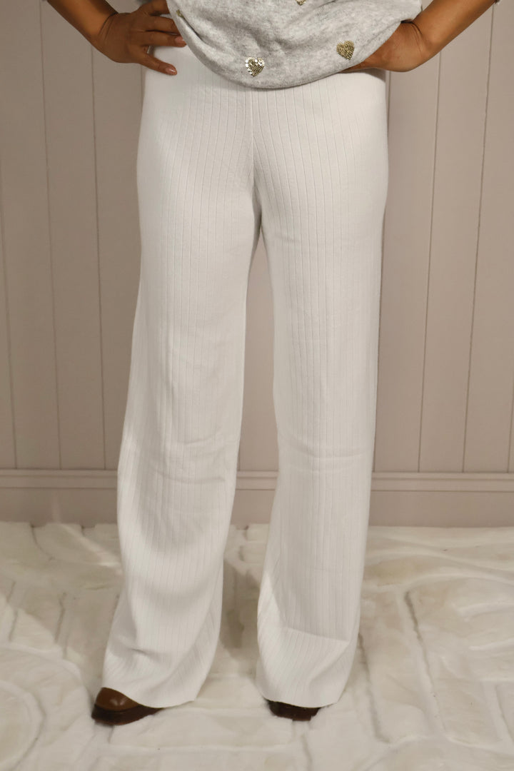 Rochelle Ribbed Trousers Cream