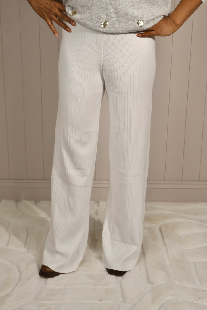 Rochelle Ribbed Trousers Cream