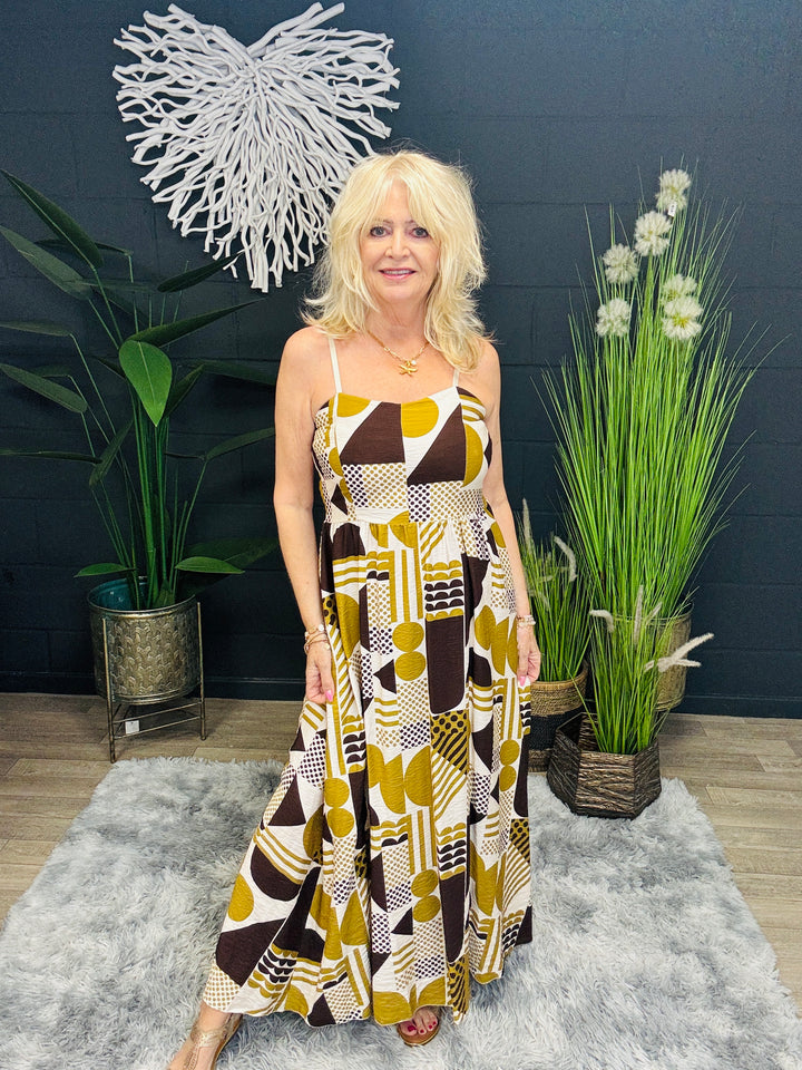 Azaria Abstract Dress Lime