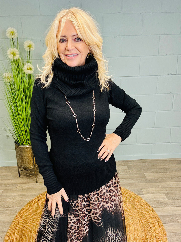 Pria Cowl Neck Jumper Black