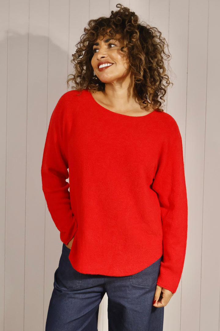 Anabelle Round Neck Jumper Red