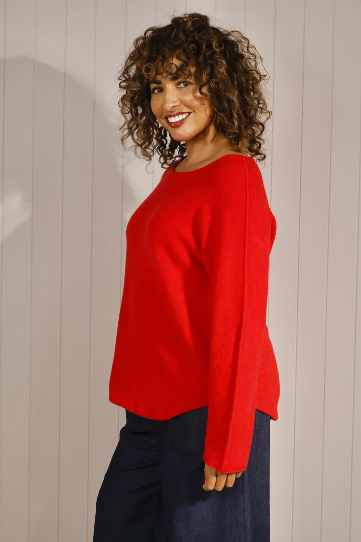 Anabelle Round Neck Jumper Red