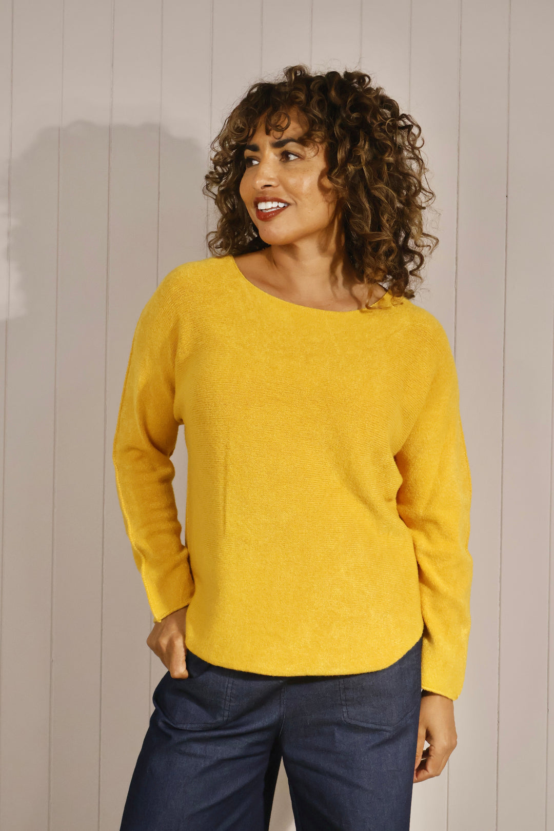 Anabelle Round Neck Jumper Mustard