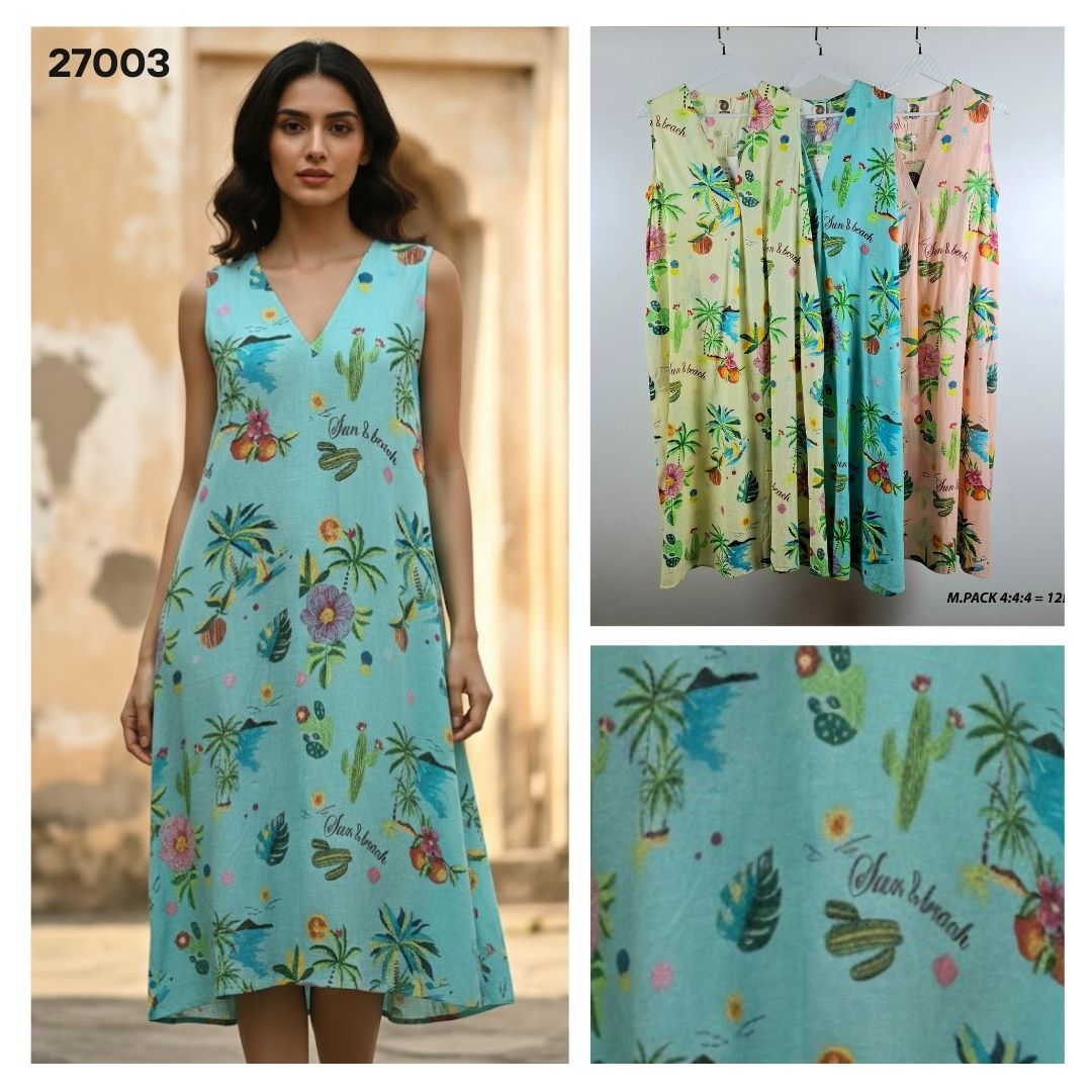 Aurora Tropical Maxi Dress Aqua