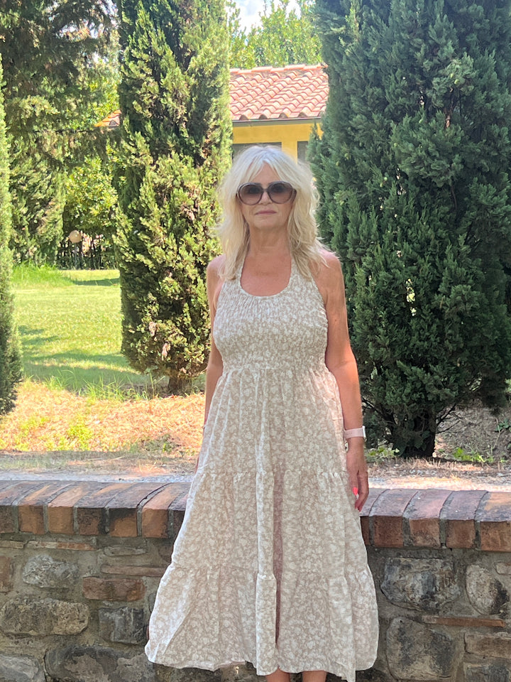 Lysandra Floral Dress Beige