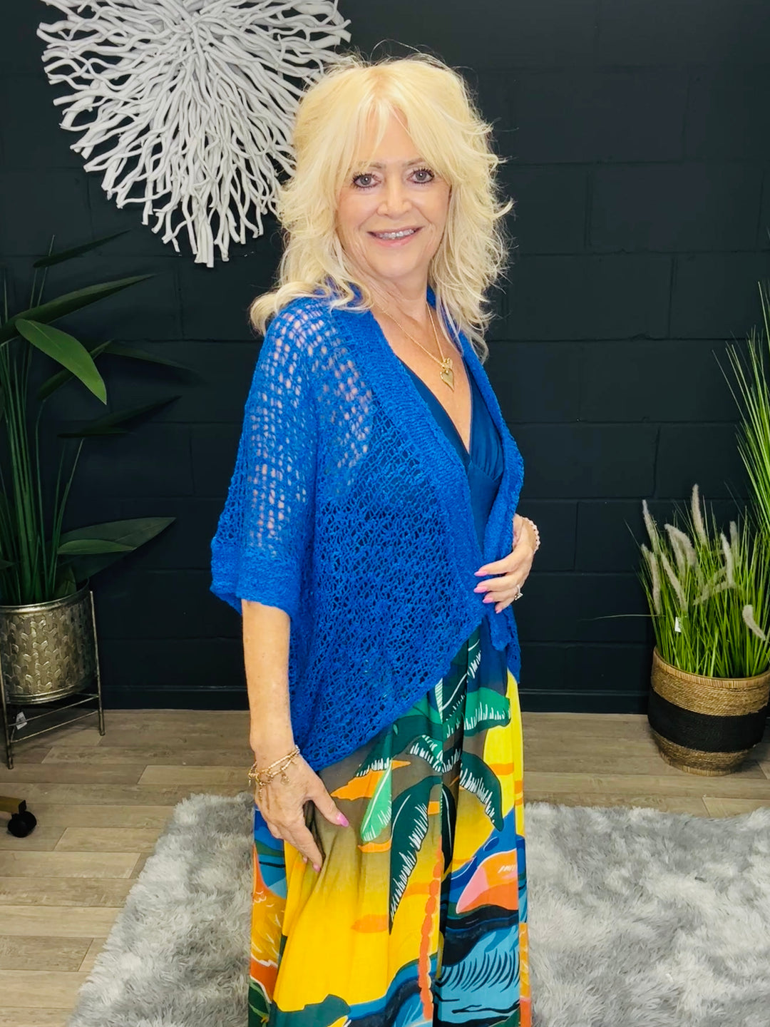 Pippa Popcorn Cardigan Royal Blue