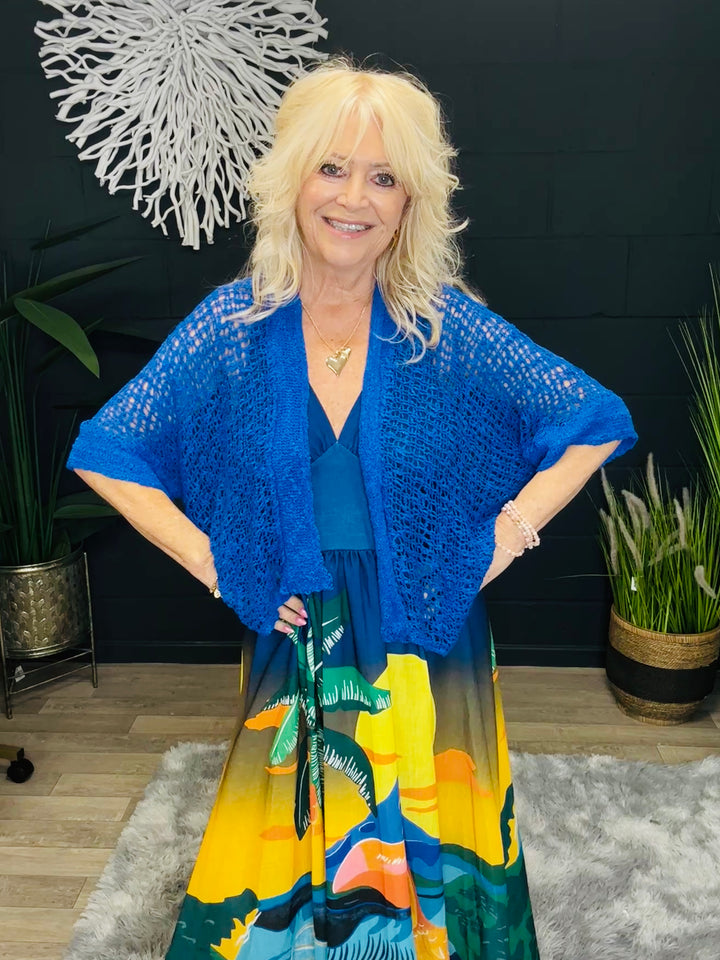 Pippa Popcorn Cardigan Royal Blue