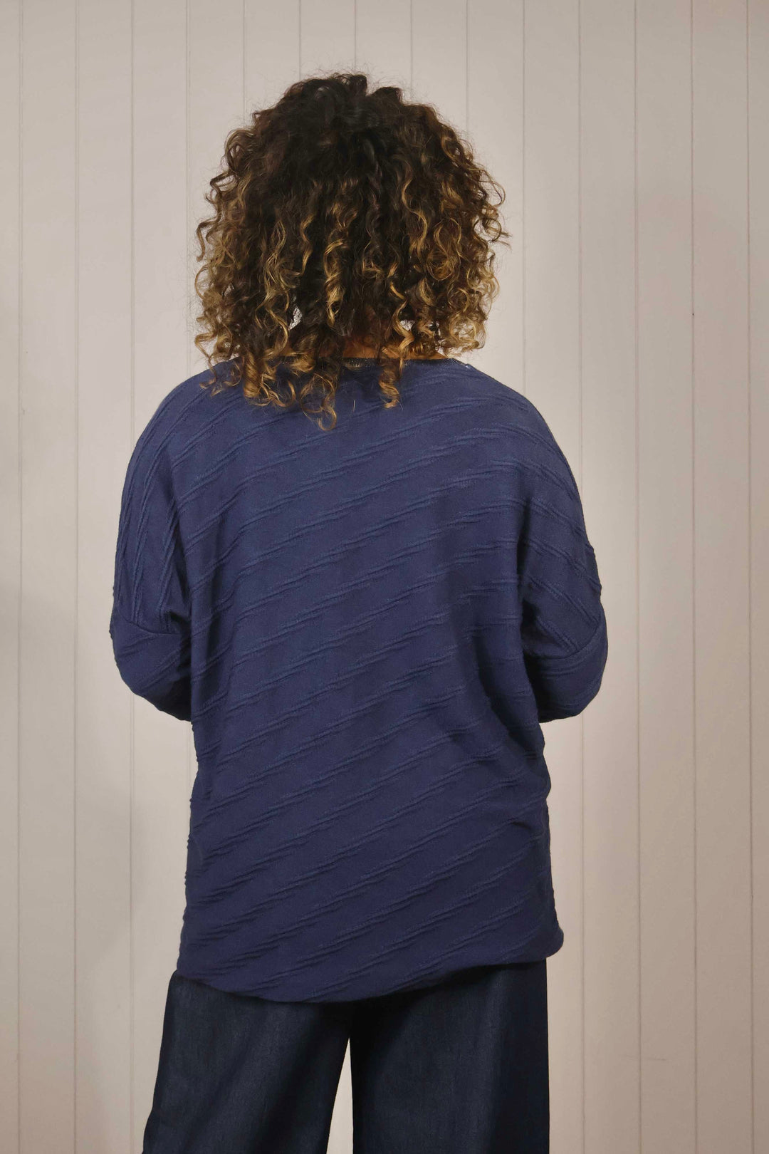 Lazio Lurex Ribbed Jumper Navy