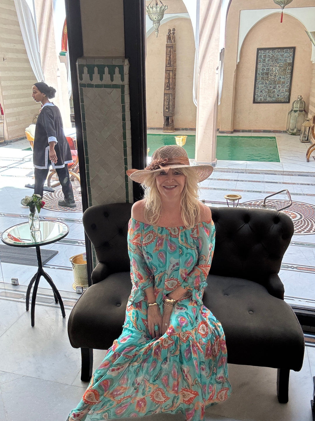 Oasis Silk Maxi Dress Turquoise