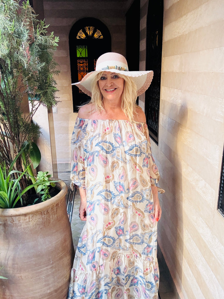 Oasis Silk Maxi Dress Beige