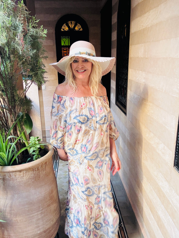 Oasis Silk Maxi Dress Beige