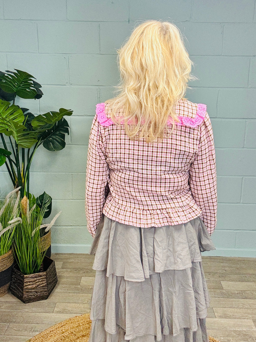 Broderie Frill Heritage Shirt Pink