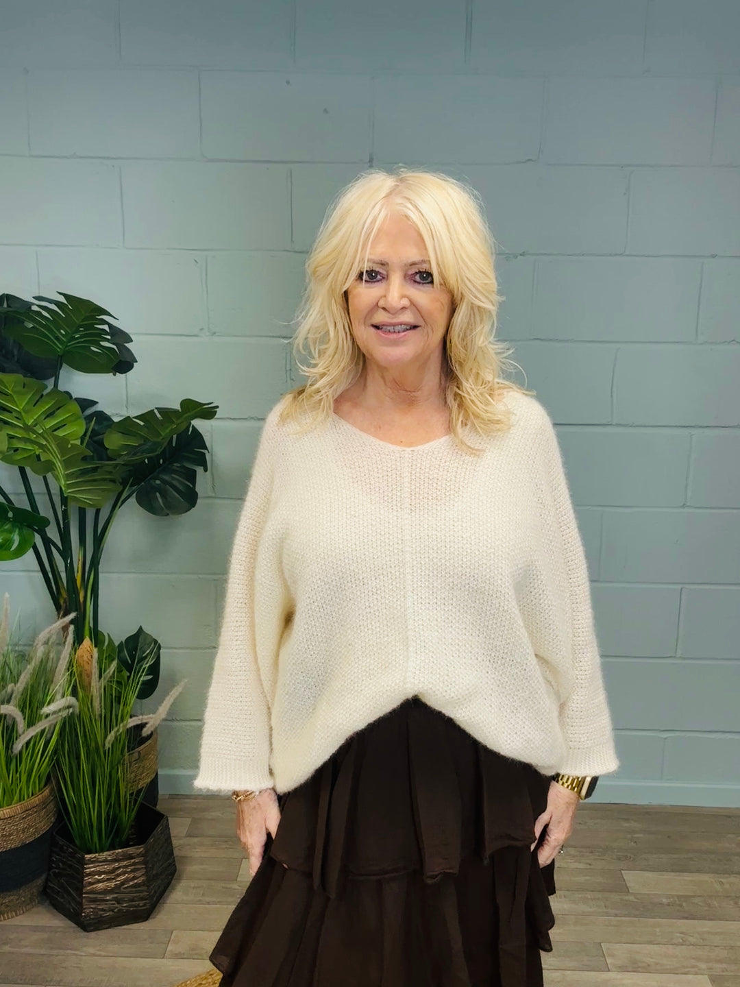 Bryony Brushed Knit Jumper Cream