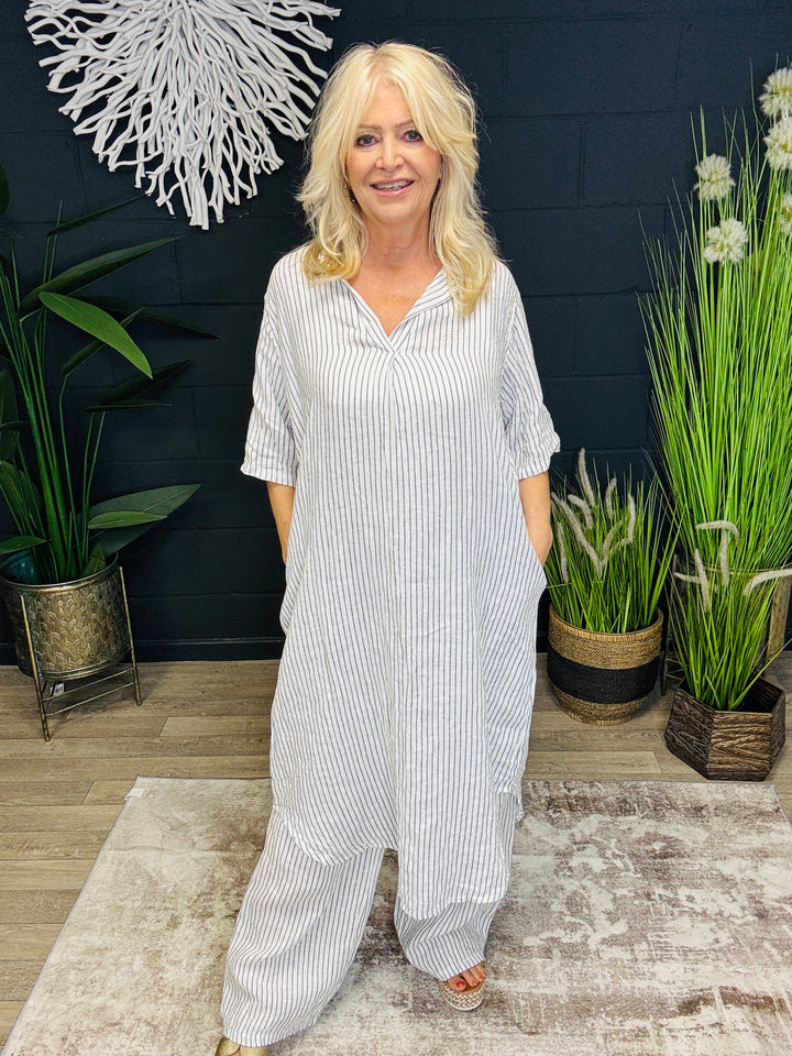 Lennox Linen Dress White