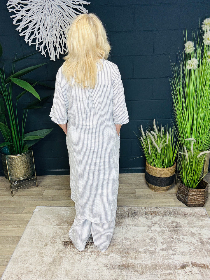 Lennox Linen Dress White