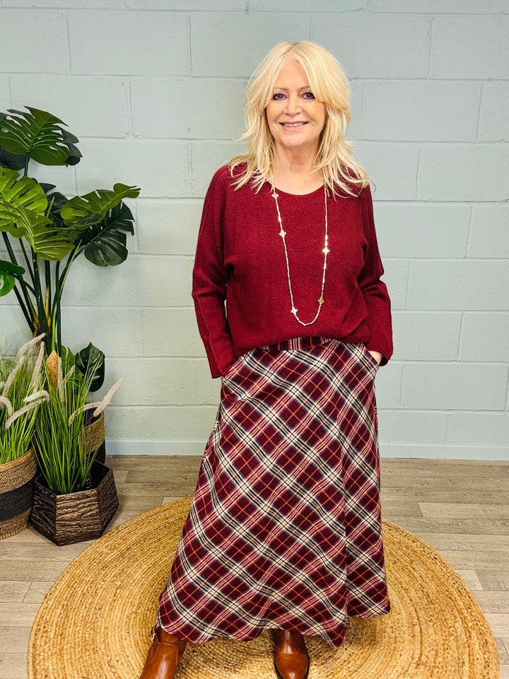 Heritage Pocket Skirt Burgundy
